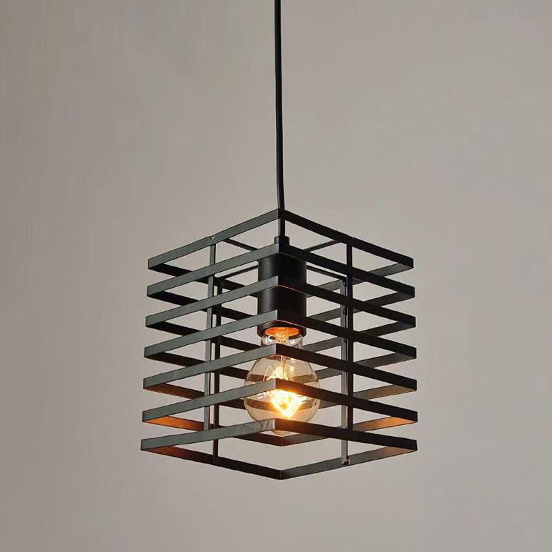 Simple Cage Hanging Island Light Industrial Hanging Lighting Fixture for Dining Room