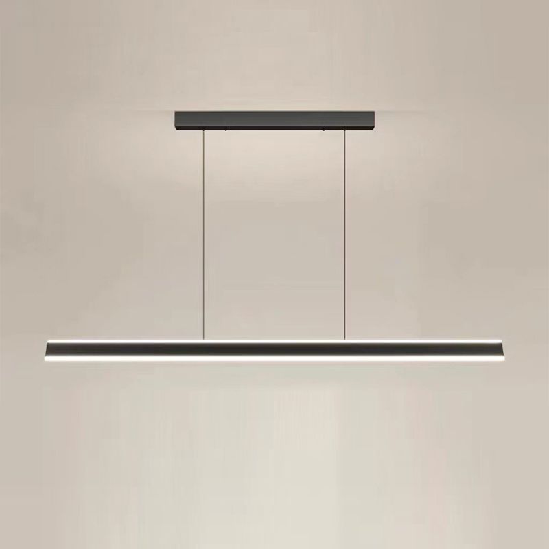 Modern Style Linear Shape Island Pendants Metal Pendant Lights in Black for Dining Room