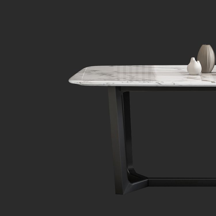 5/7 Pieces Modern White Marble Top Wooden Frame Dining Set for Home