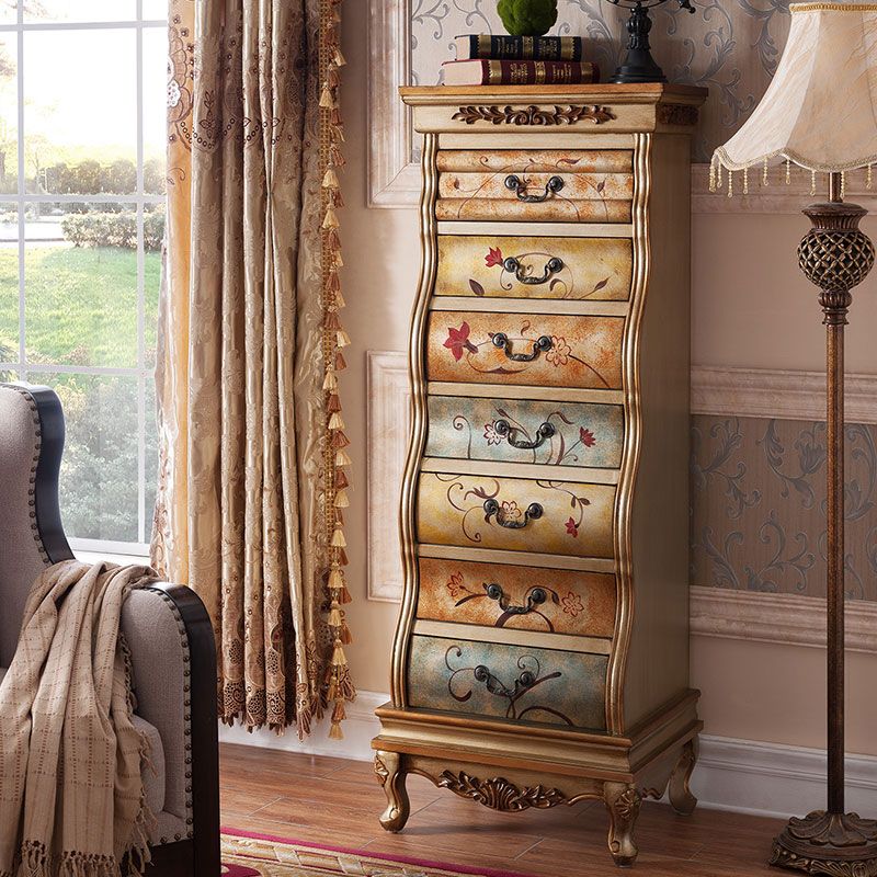 Traditional Storage Chest Solid Wood Storage Chest Dresser with 7 Drawers