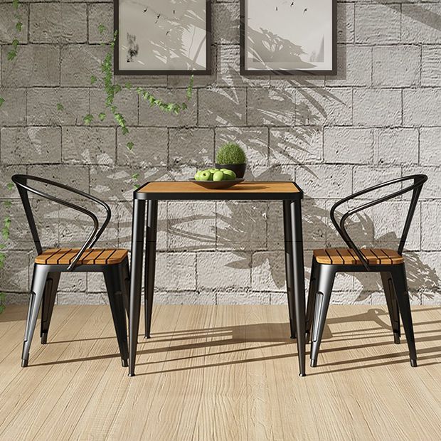 Industrial Style Dining Table 4 Metal Base Table for Home Kitchen Dinner