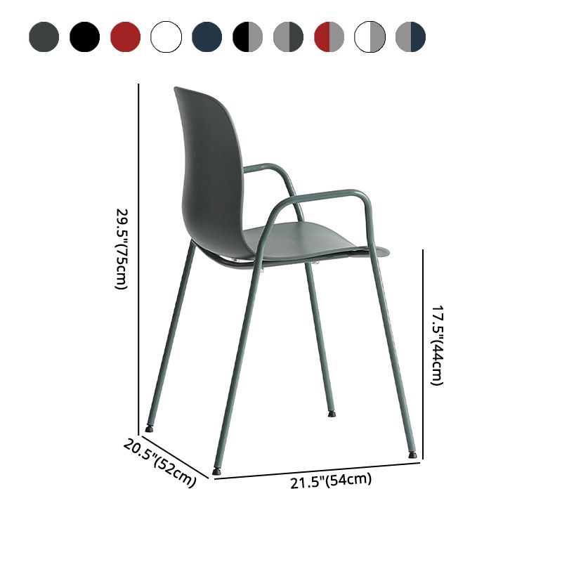 Silla plástica industrial del brazo de la sala de reuniones con parte posterior sólida del final mate que cena la silla