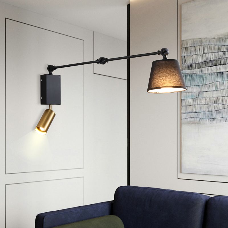 Style moderne mural léger tissu grad lampe applicable réglable pour chambre à coucher