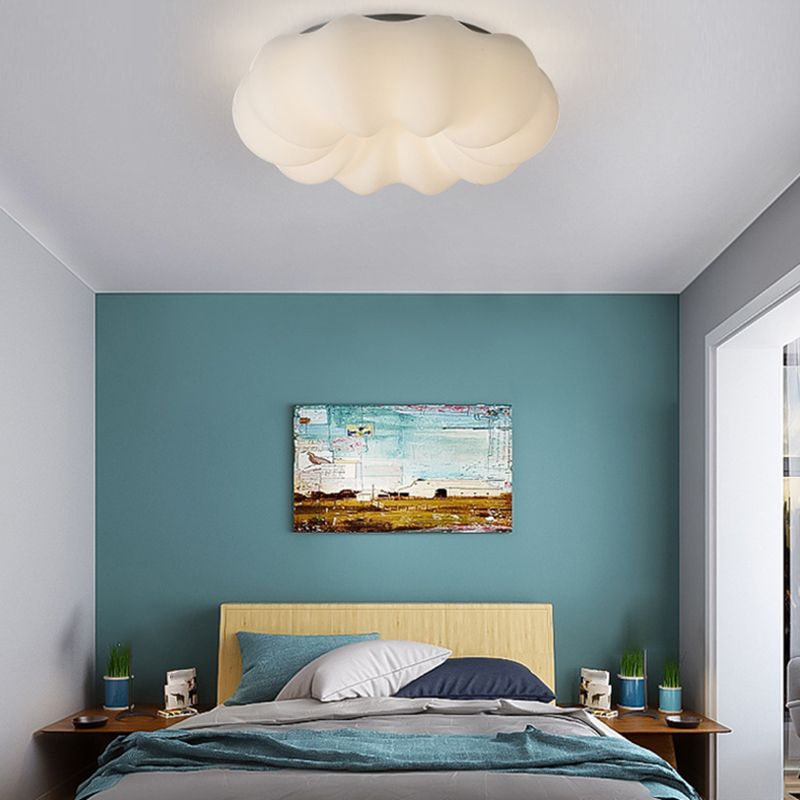 Single White Modernism Flush Mount Lighting Unique Acrylic Ceiling Light
