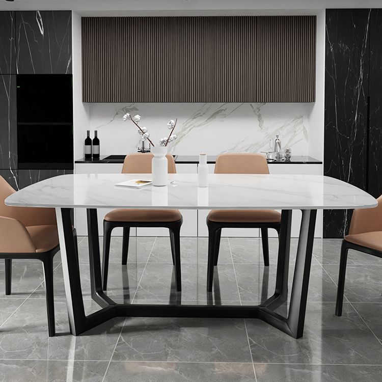 Modern Ash Wood Dinette Set 1/4/5 Pieces Rectangle Sintered Stone Top Dining Table Set