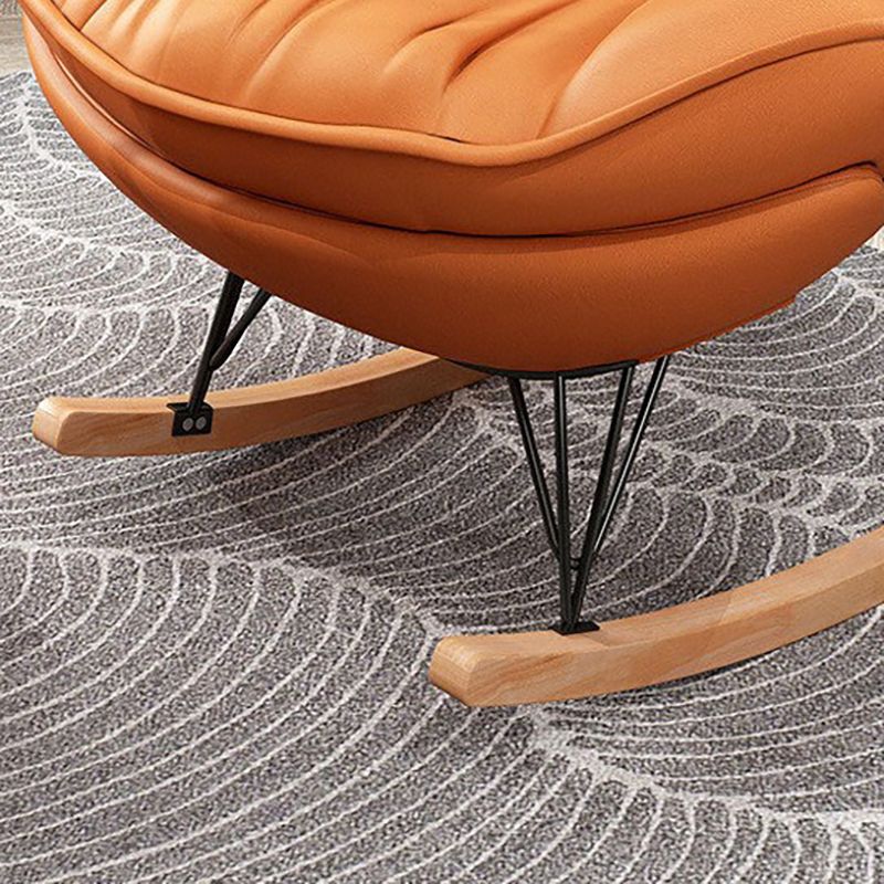 Scratch Resistant Rocking Chair Solid Fabric Modern Rocking Chair with Ottoman