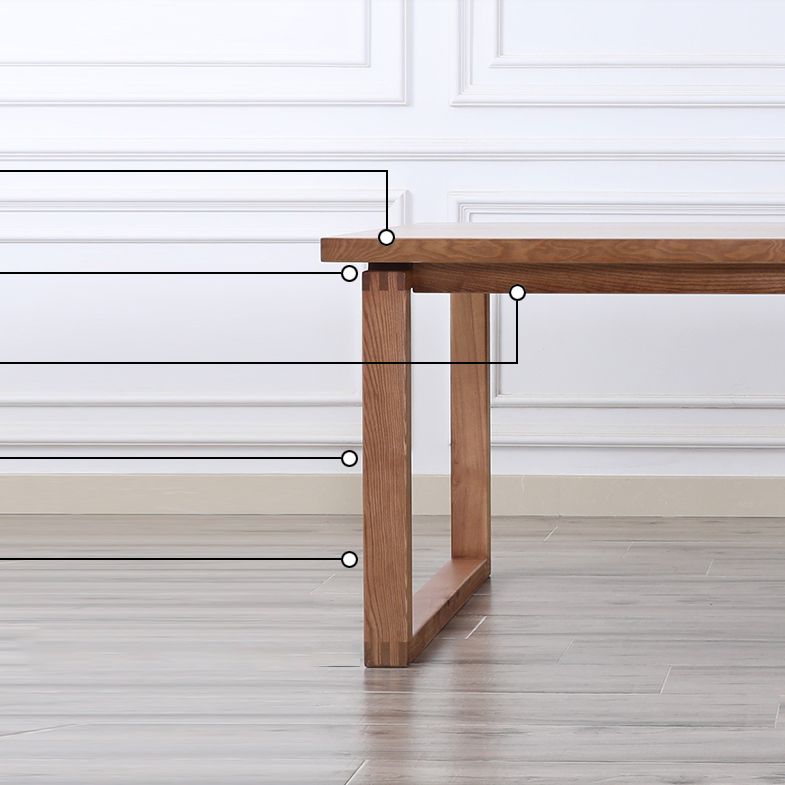 Modern Pine Solid Wood Dining Table Sled Base Dining Table in Natural