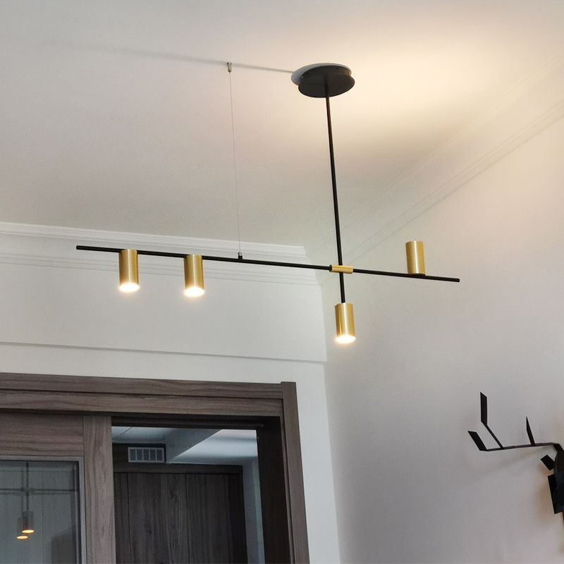 Cylinder Island Pendant Lights Contemporary Kitchen Island Lighting with Metal Shade