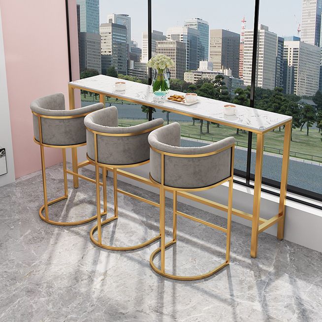 Sintered Stone Bar Table Set 1/2/3/4/7 Pieces Luxury Bar Table and Stools with Footrest