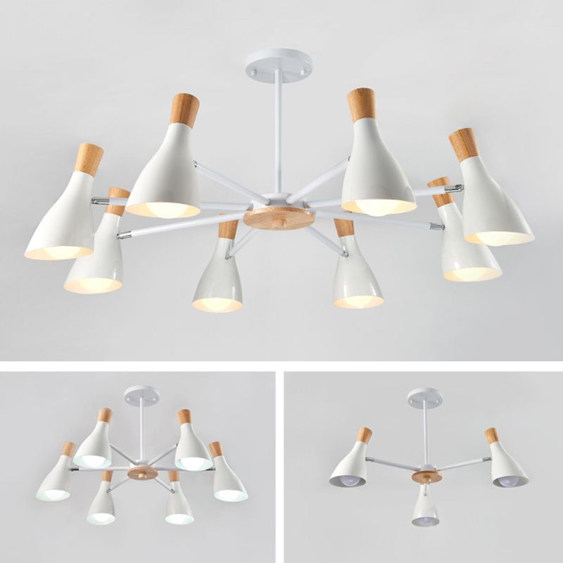 Lámpara de metal de estilo de cono de cono múltiple cono de luz