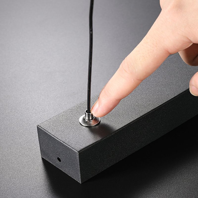 Modern Style Linear Shape Island Pendants Metal Pendant Lights in Black for Dining Room