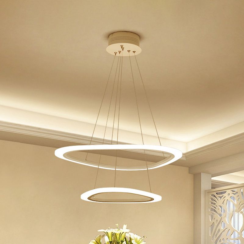 2/3-Tier-Dreieck-Lounge Kronleuchter Acrylminimalismus führte hängende Anhängerlicht in warm/weißes Licht