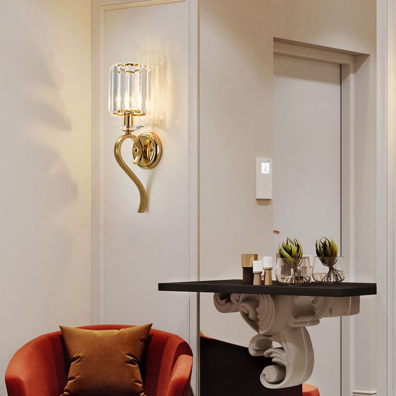 Modern Nordic Crystal Wall Lights Cylinder Wall Mounted Lamps for Living Room