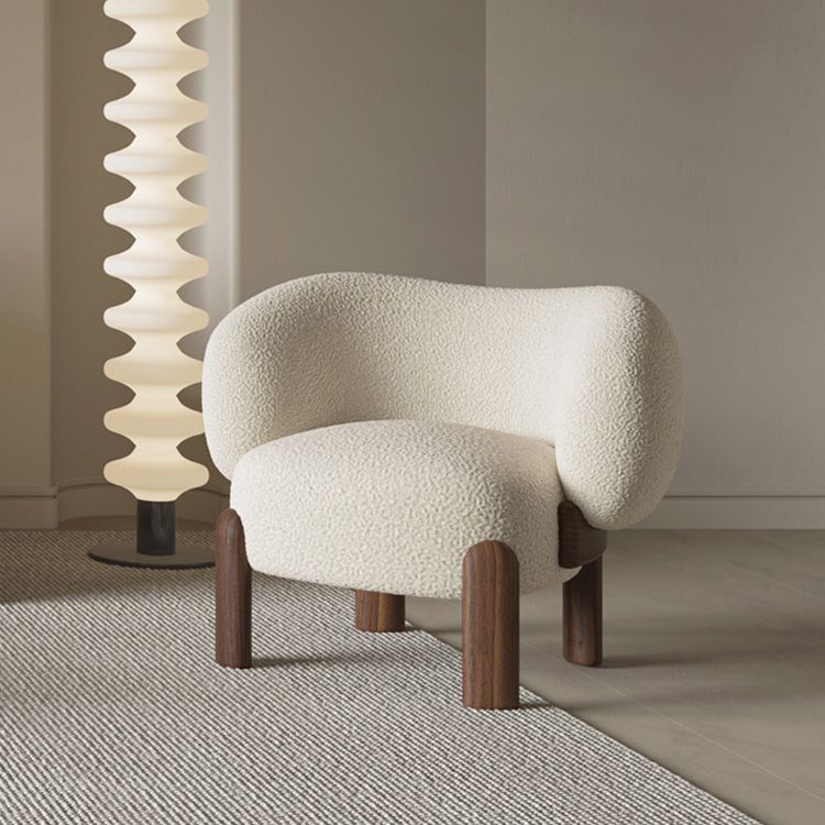 Contemporary Fixed Back Barrel Chair Bedroom Solid Color Lounge Chair