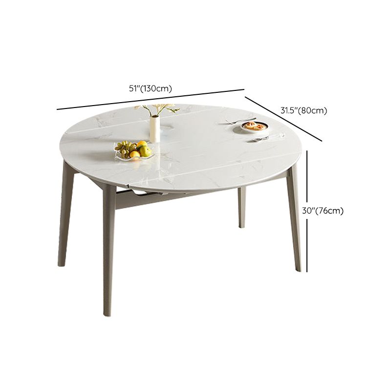 Contemporary Dining Table for Home White Dinette Table with Wooden Frame