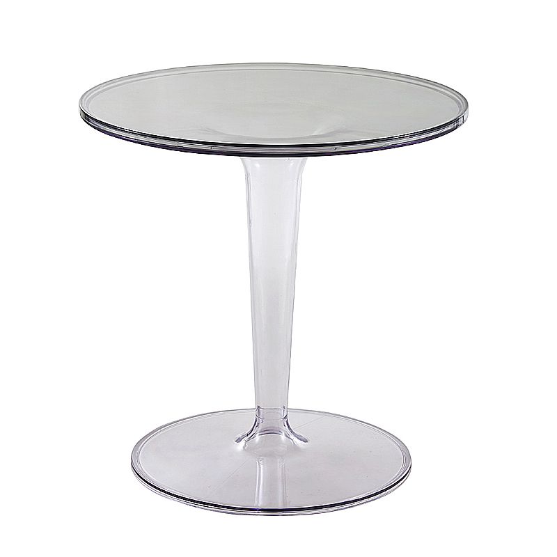 Crossed Base Design Acrylic Material Modern Style Round Side Table