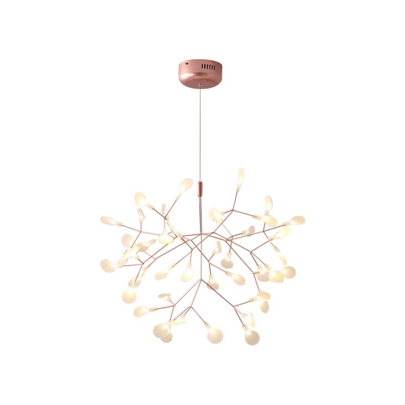 ACRILICO RANAMENTO TREE LUCE PENDANTE CHE SEMPLICE LAMAGGIO DEL BACCHIO DI LED in oro rosa