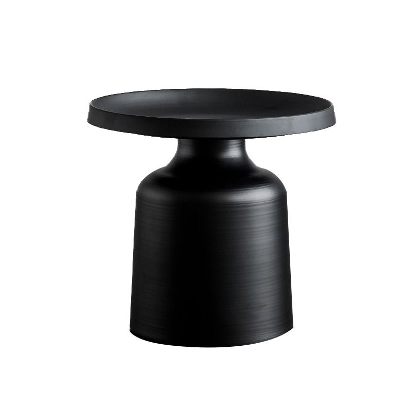 Metallic Pedestal End Table Mid-Century Round Side Side Table