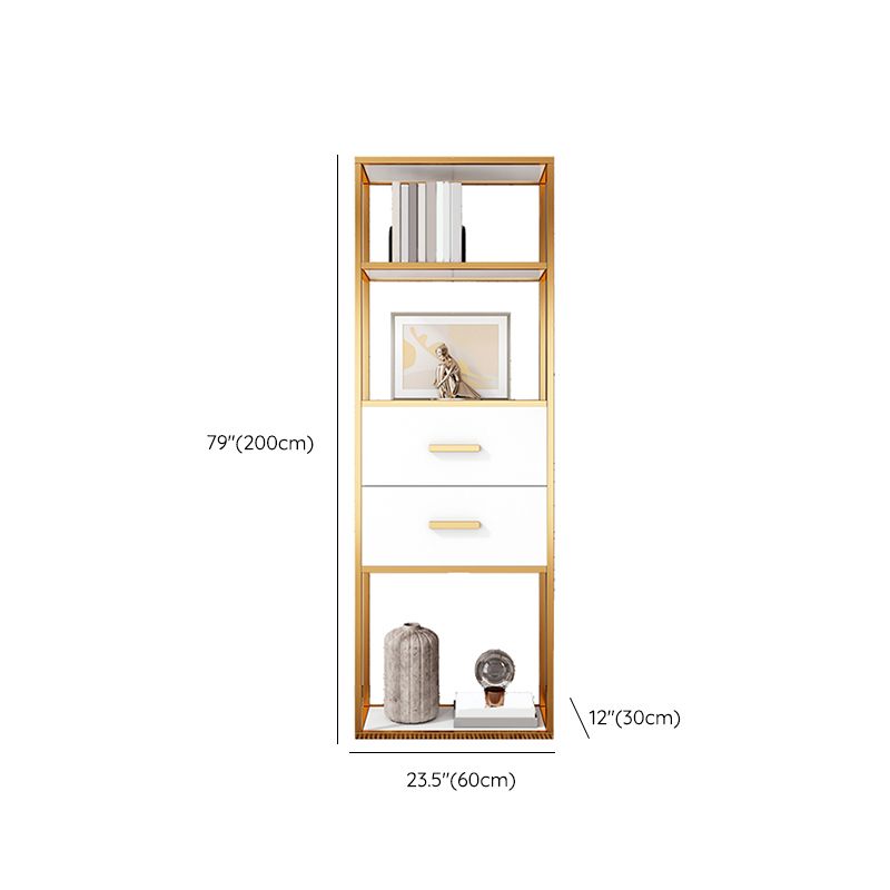 Glam Shelf Bookcase Metal Open Back Bookshelf for Study Room