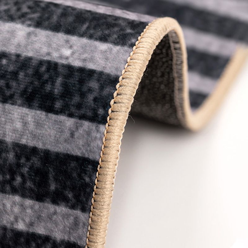 Grey Tone Casual Area Carpet Polyester Geometry Indoor Rug Anti-Slip Backing Carpet for Home Decor