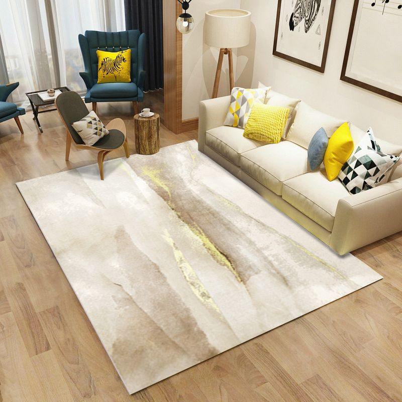 Grey Modern Carpet Polyester Graphic Carpet Stain Resistant Carpet for Living Room