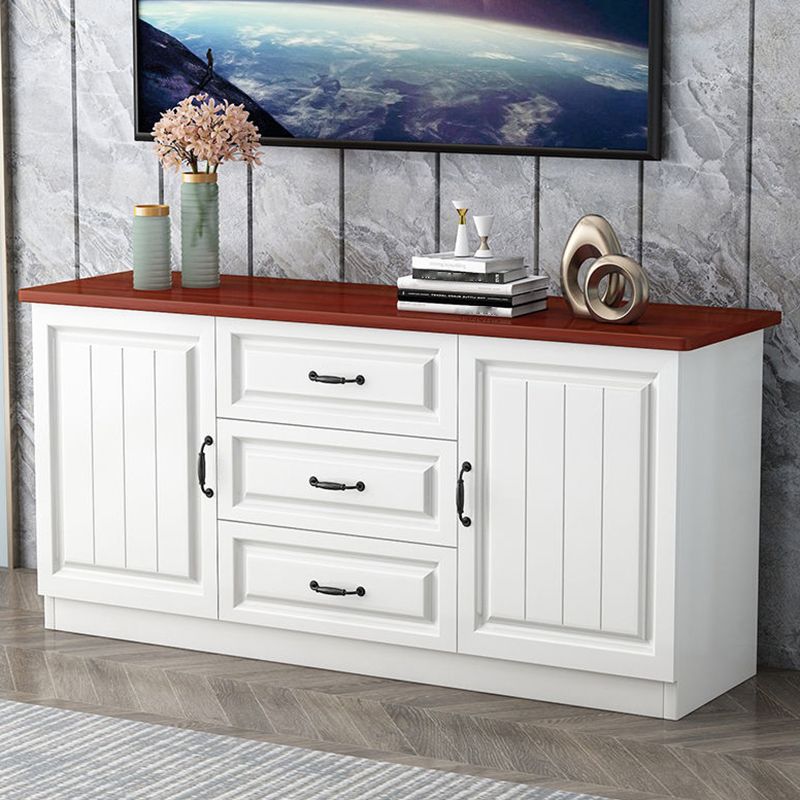 Scandinavian Style Wood 2-Door TV Stand TV Console with Shelf
