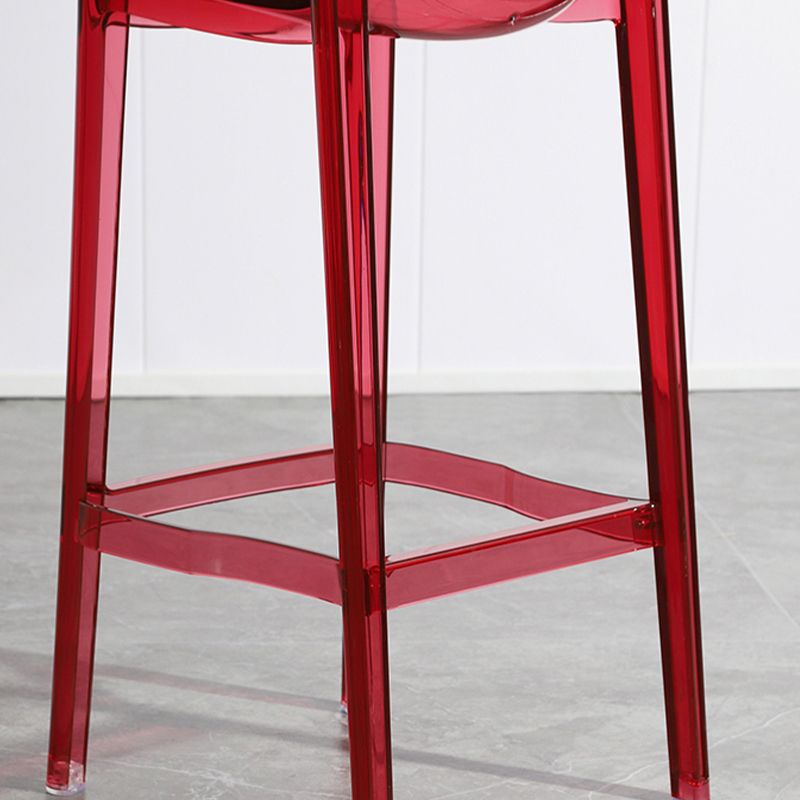Industrial Armless Low Back Stool Acrylic Bar Stool for Living Room