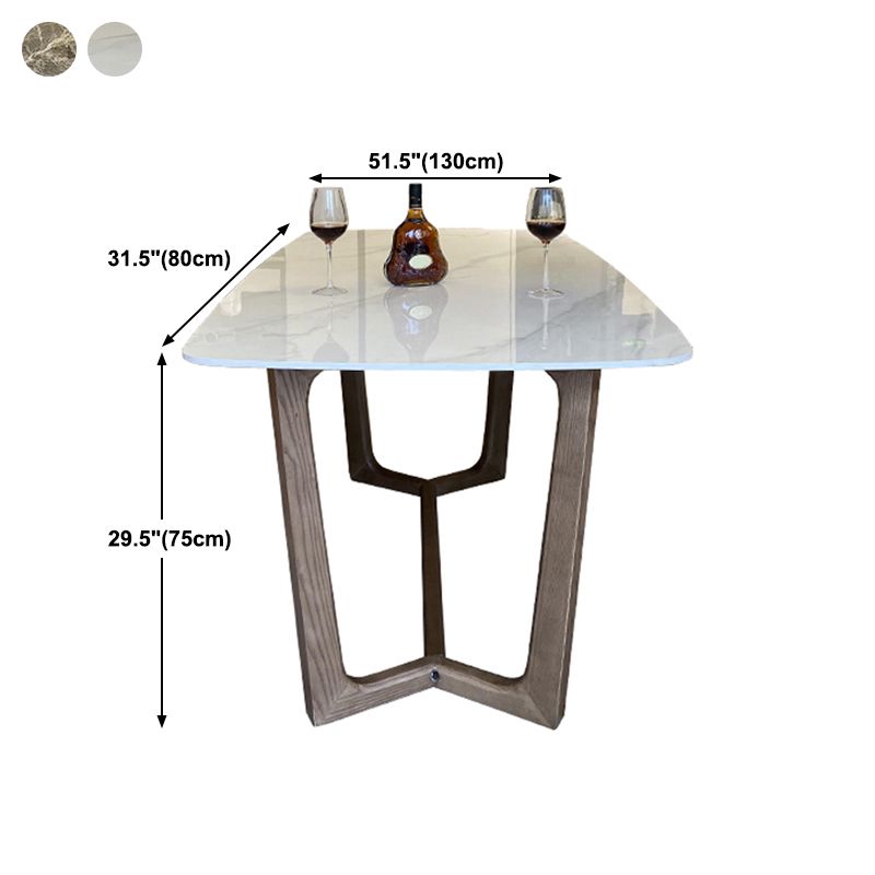 Home Dinner Room Kitchen Table Traditional Luxury Stone and Wood Dining Site Table