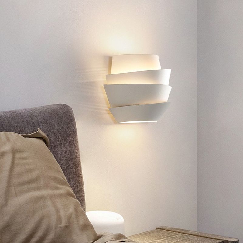 2 - Light Kids Style Wall Mounted Fixture Unique Metal Wall Sconce in White