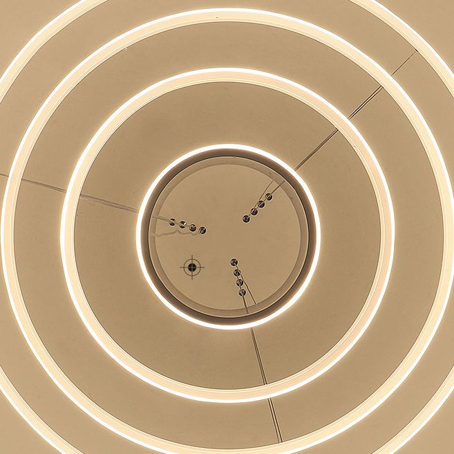 Contemporary Circle Pendant Light Fixture Aluminum Hanging Pendant Light for Living Room