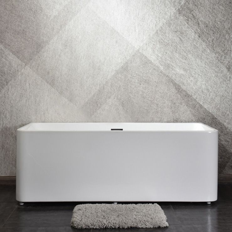 Back to Wall Bathtub Antique Finish Soaking Rectangular Modern Bath