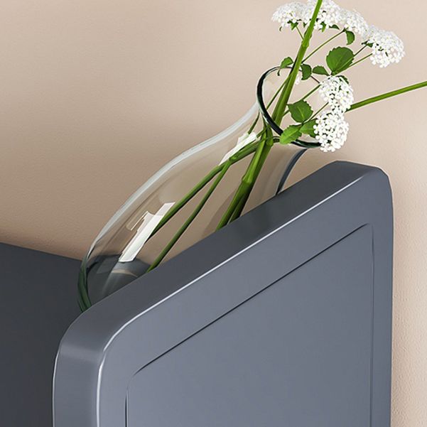 Modern Stainless Steel Bookcase, Grey, Geometric Bookshelf for Any Room with Door