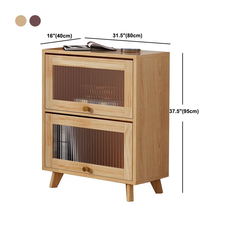 Contemporary Brown / Natural Wooden Cabinet, Rectangle Accent Cabinet