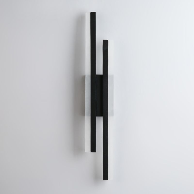 Metal Linear Shape Wall Sconce Modern Style 2 Lights Wall Light Sconce