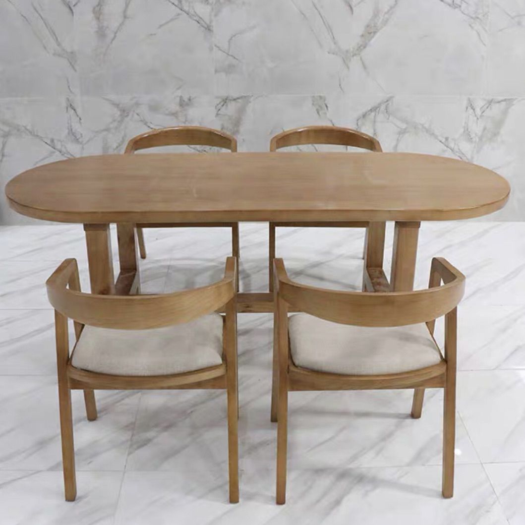 Tavolo da pranzo in tono marrone in legno massiccio ovale semplicità tavolo fisso per sala da pranzo