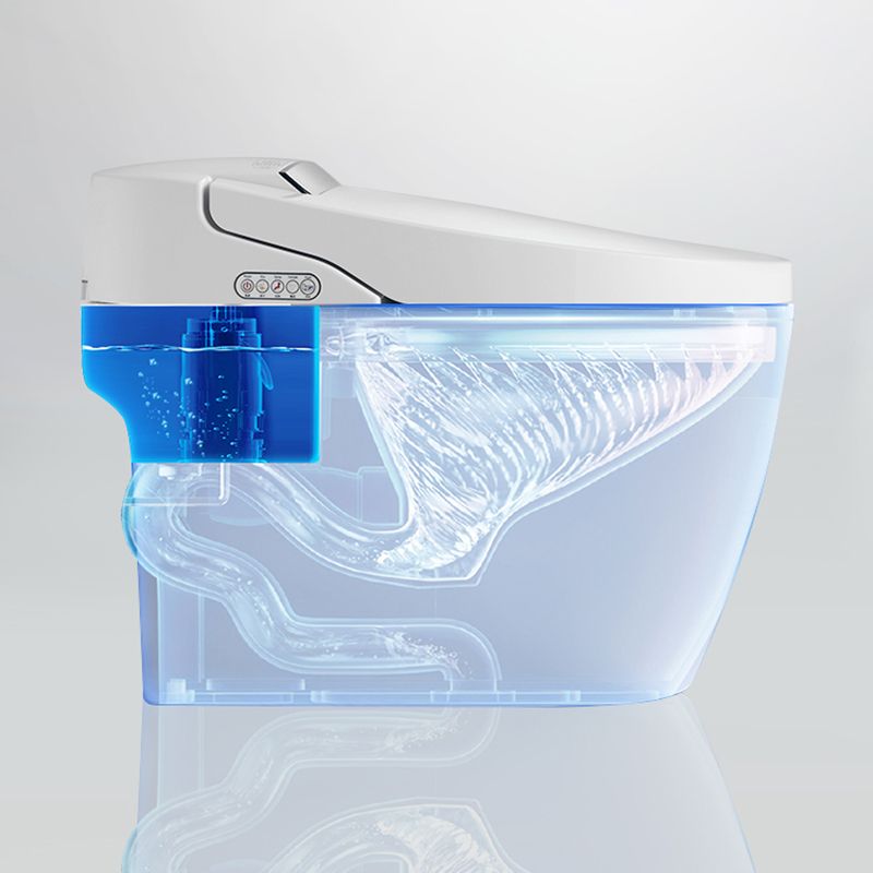 Elongated Smart Toilet Seat Bidet White Floor Standing Bidet Seat with Heated Seat