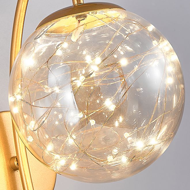 Modern Style Spherical Shape Wall Sconce Metal 1 Light Sconce Lighting for Bedroom