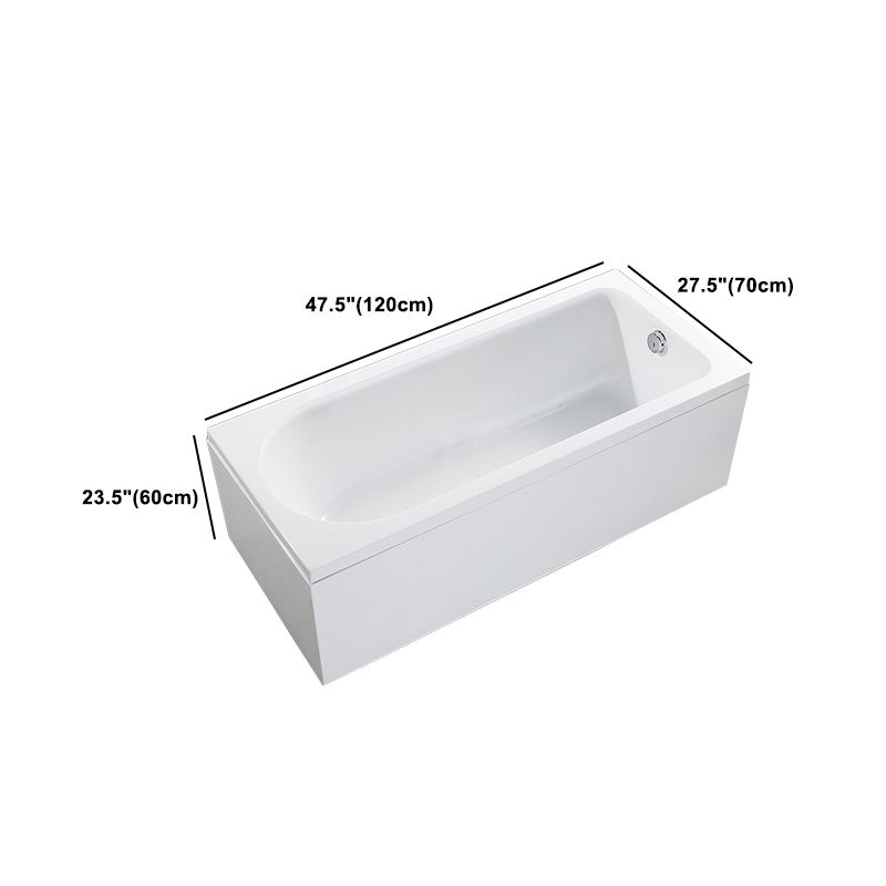 Modern Acrylic Home Bathtub Freestanding Rectangular Tub in White