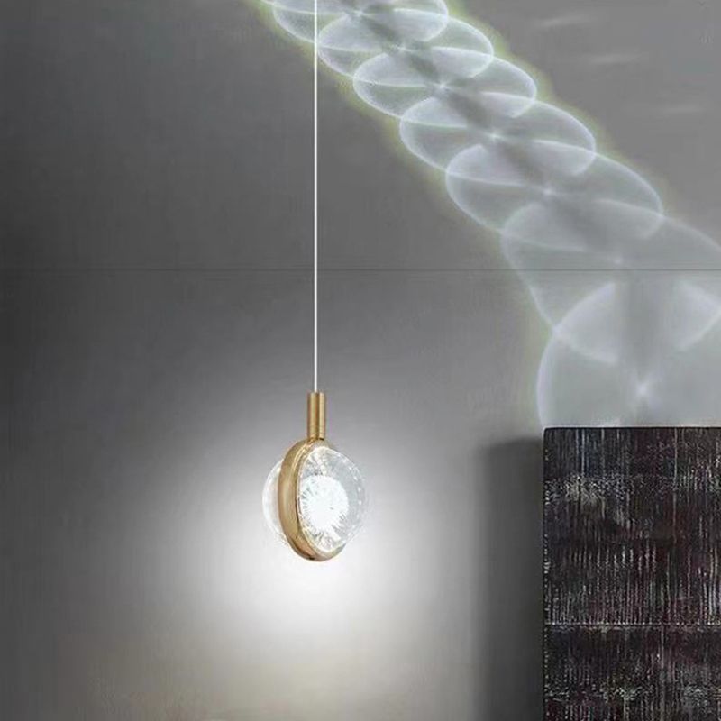 Kristall Löwenzahn Anhänger Leuchtenleuchte Einfachheit Gold LED Deckenlampe für Schlafzimmer