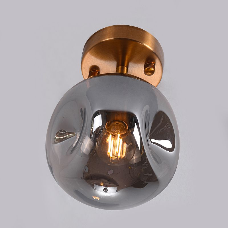 Glass Ball Shape Flush Mount Light Modern 1-Light Flush Mount Ceiling Fixture