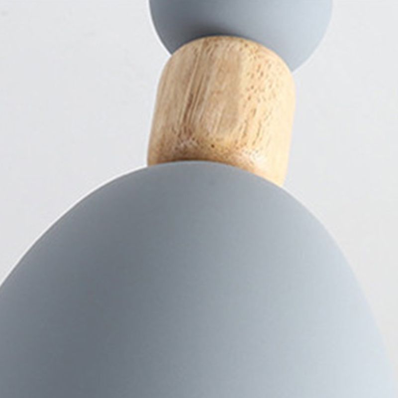 Iron Glass Chandelier Modern Simple Macaroon Style 1 Light in White for Dining Room or Bedroom