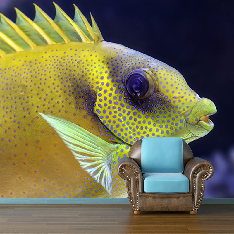 Simple Sea Creatures Wall Mural Minimalist Decoration for Sleeping Room