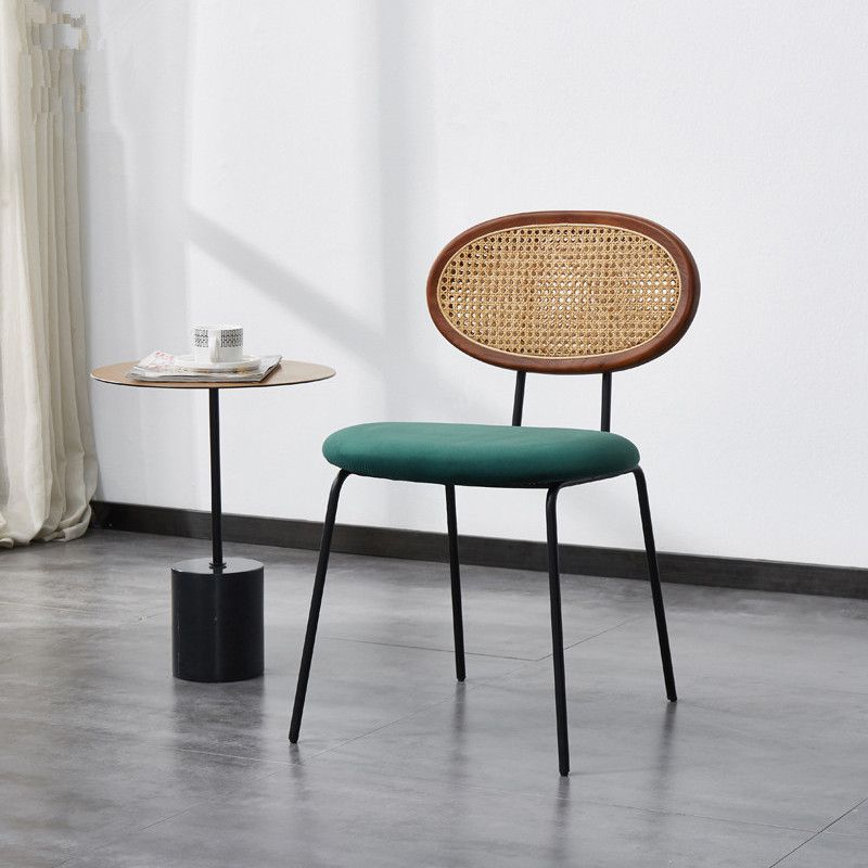 Nordic Style Armless Metal Dining Chairs Open Back Dining Side Chair for Home Use