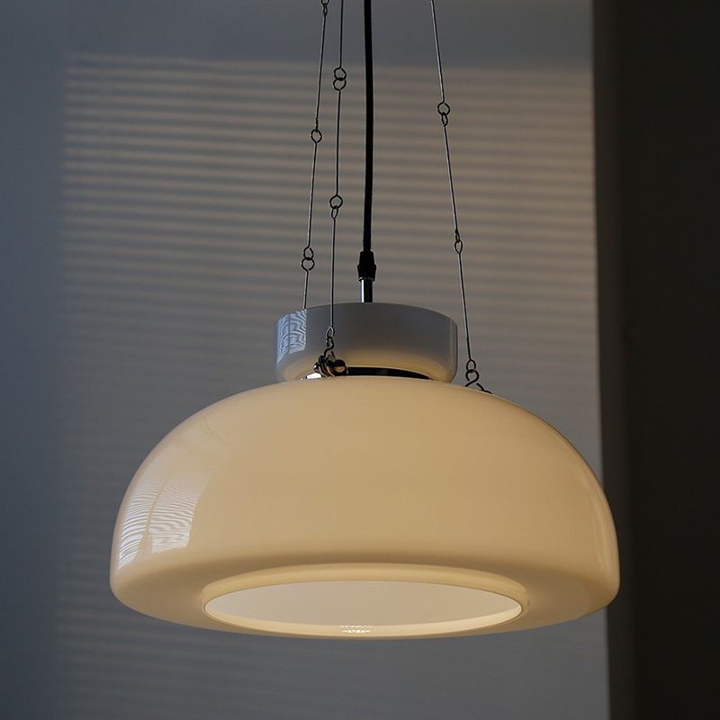 1-licht wit glas gesuspendeerde verlichting armatuur minimalisme hanglampje kit voor eetkamer