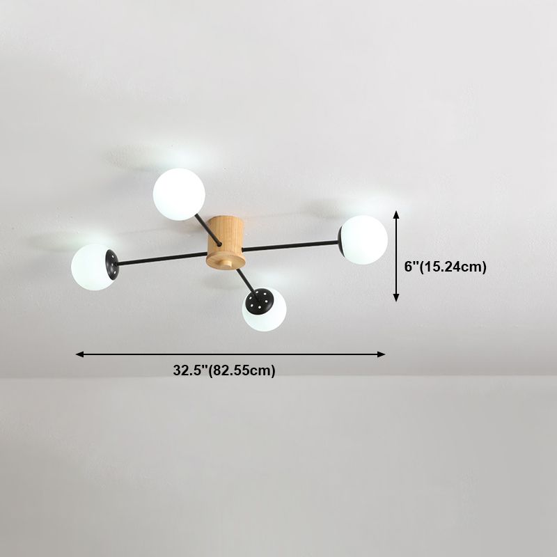 Wooden Ceiling Mount Chandelier Simplicity Style Ceiling Mounted Light