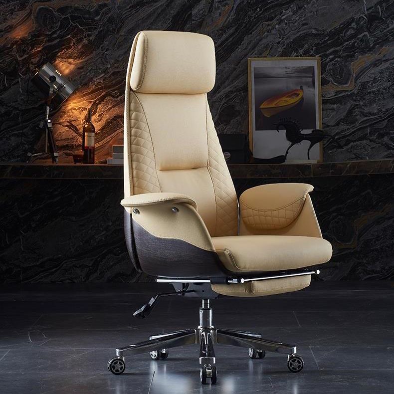 High Back Executive Swivel Office Chair Chrome Metal Frame Modern Ergonomic Task Chair