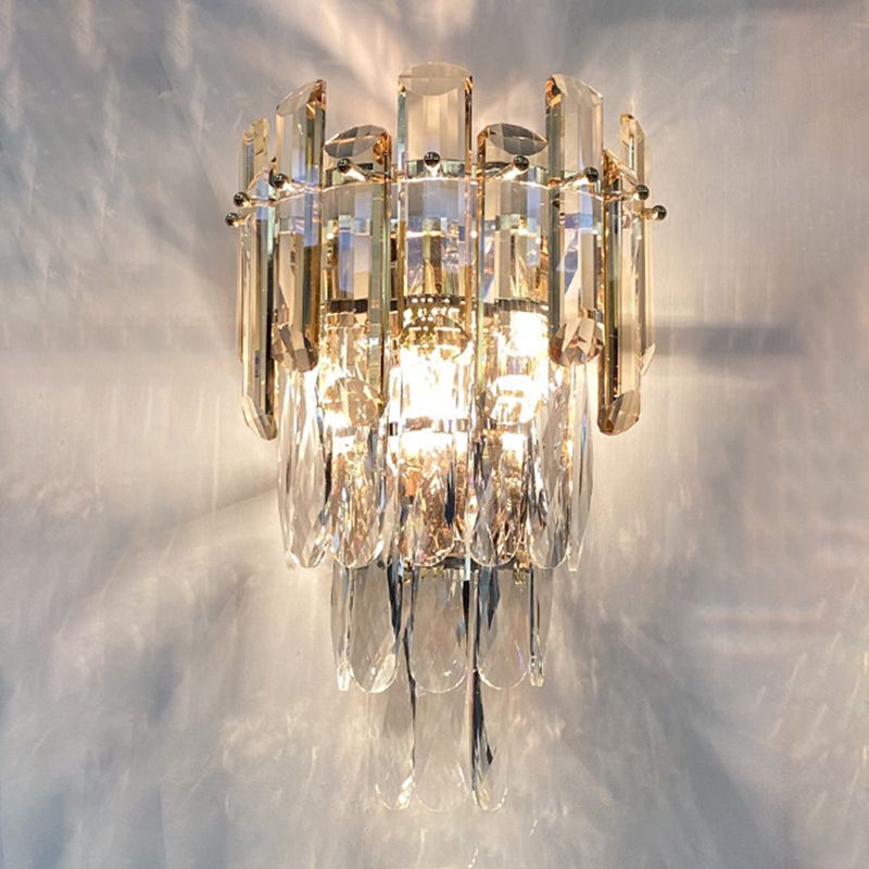 Crystal Geometric Wall Mount Lamp Simple 2 Lights Wall Mounted Light Fixture