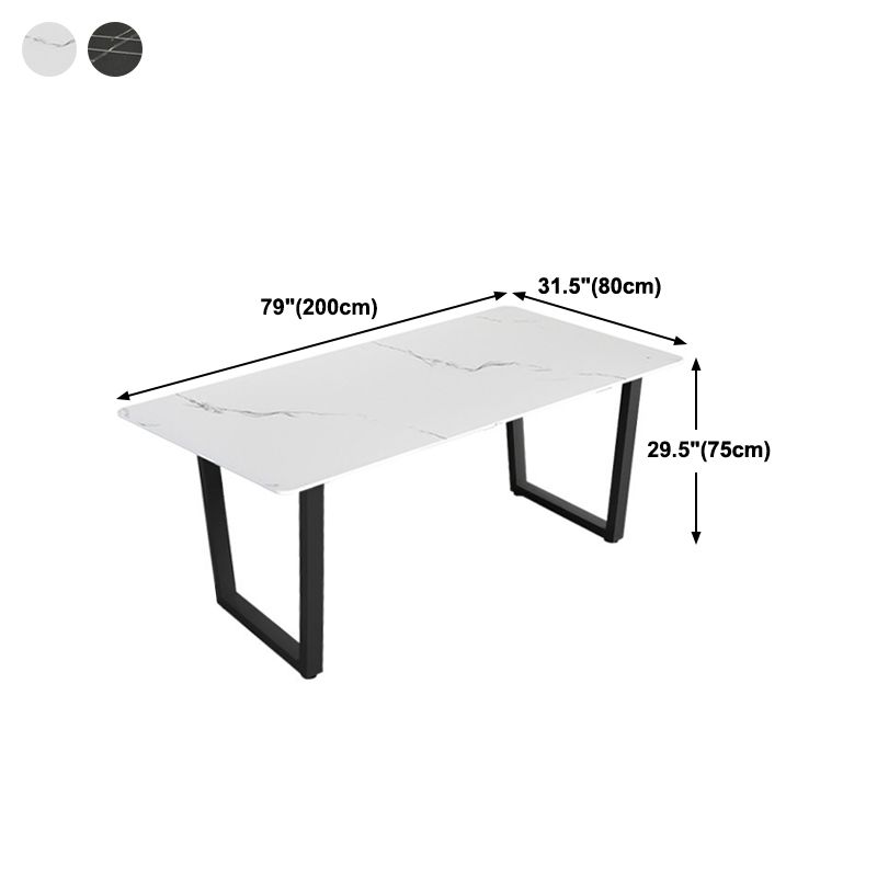 Industrial Style Stone Dining Table Sled Base Indoor Dining Room Collection