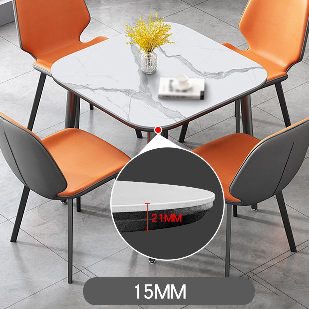 Mesa de comedor de estilo moderno Mesa de comedor de piedra sinterizada con marco negro