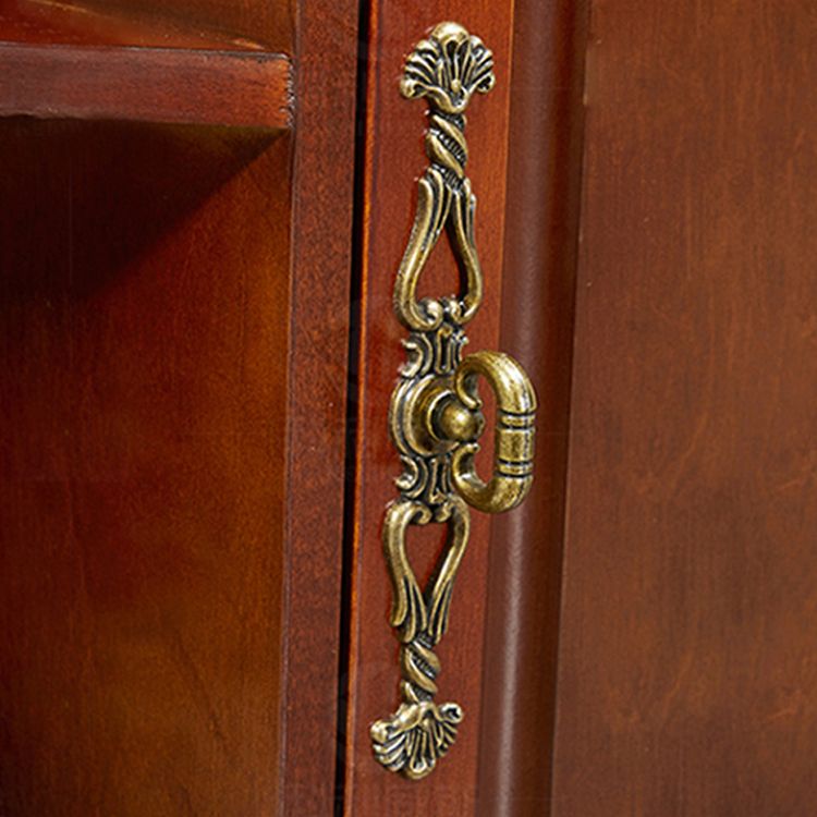 Mid-Century Modern Corner Accent Cabinet with Door in Rubberwood
